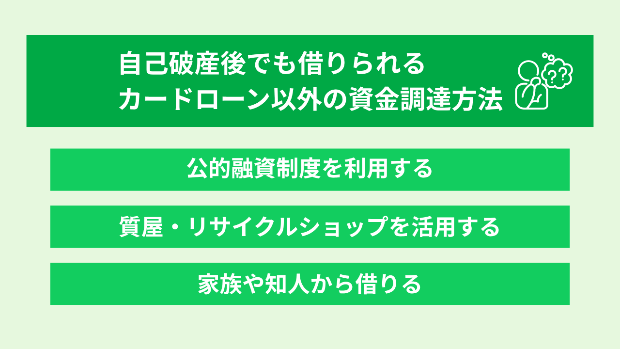 自己破産後でも借りれるカードローン 大見出し画像