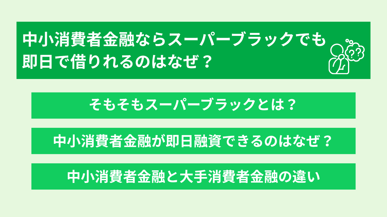 スーパーブラックでも借りれる消費者金融 大見出し直下画像